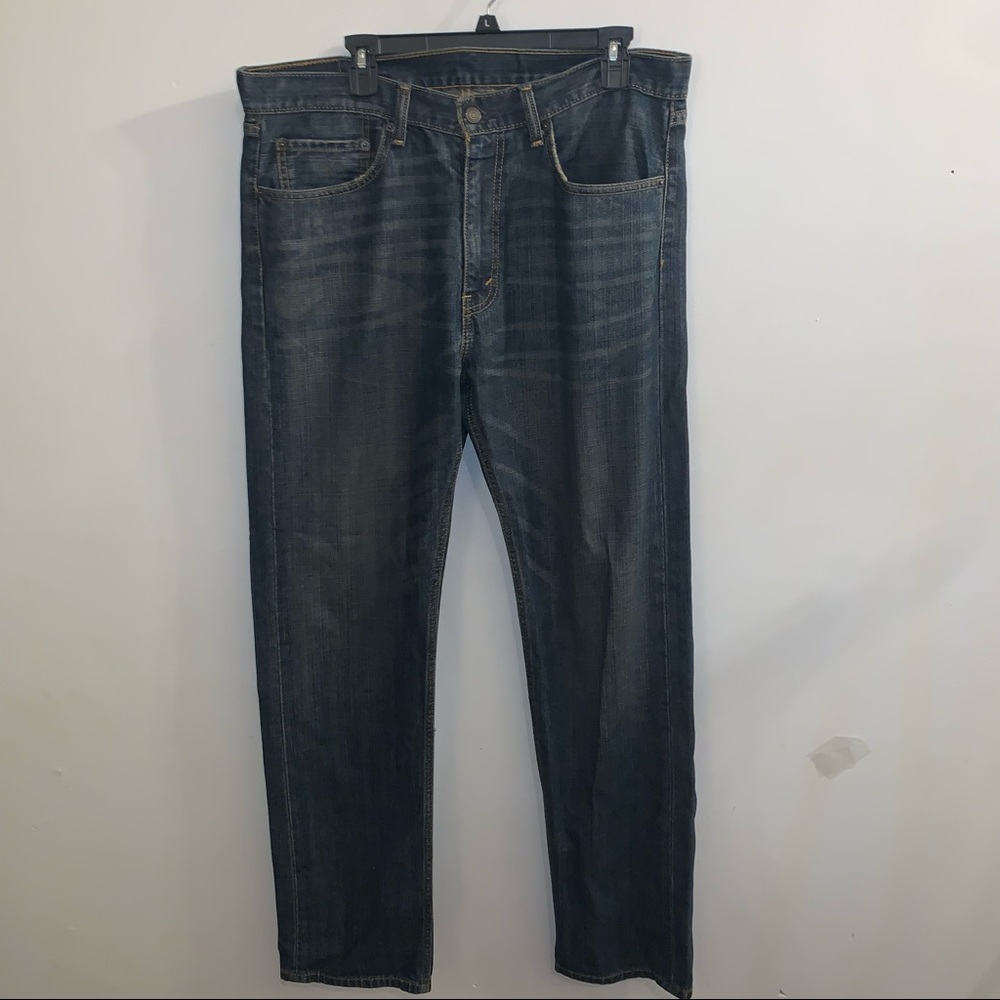 Levi’s Dark Wash 505 Jeans Relaxed Straight Leg 36 W 34L